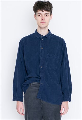 VINTAGE BLUE LONG SLEEVE RETRO SHIRT