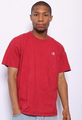 VINTAGE CHAMPION CHEST LOGO T-SHIRT RED