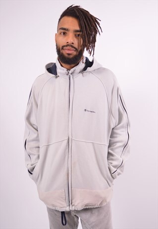 CHAMPION MENS VINTAGE HOODIE SWEATER XL GREY 90S