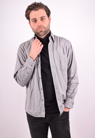 LACOSTE MENS VINTAGE SHIRT MEDIUM GREY 90S