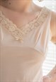 VINTAGE 70'S BEIGE MINI SLIP DRESS