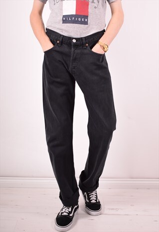 LEVI'S 501 MENS VINTAGE JEANS W32 L34 BLACK 90S