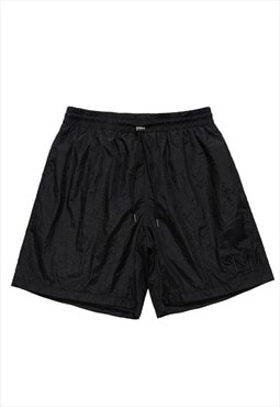 Shiny sport shorts in black