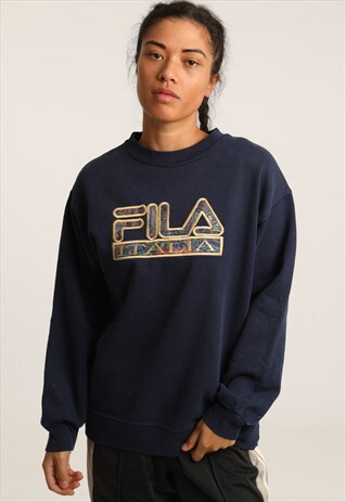 VINTAGE FILA EMBROIDERED SPELLOUT SWEATSHIRT