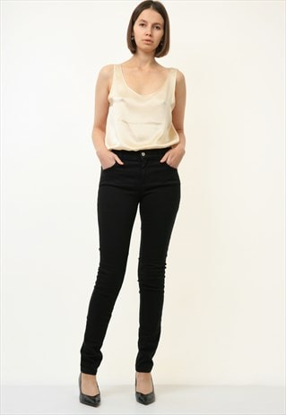90s Vintage Versace Woman Black Jeans size S 4590