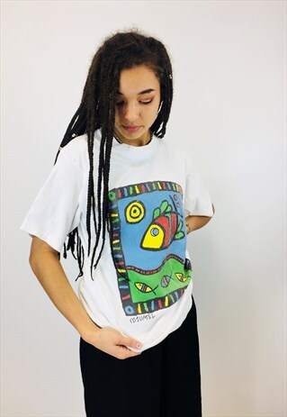 VINTAGE COZUMEL MEXICO THICK COTTON T SHIRT