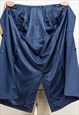 VINTAGE 80'S MEN WOOL BLEND TRENCH COAT IN NAVY
