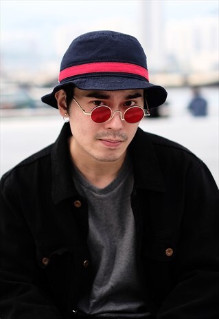 RETRO ROUND SUNGLASSES - RED LENSES