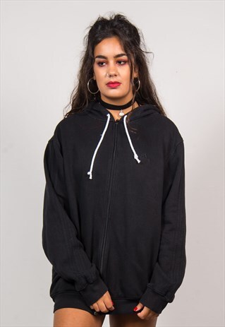 VINTAGE ADIDAS BLACK HOODIE SWEATSHIRT JACKET