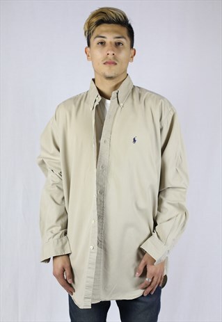 MENS VINTAGE RALPH LAUREN SHIRT LARGE BLAIRE COTTON 90'S