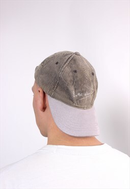 90s corduroy brown cap, vintage casual cord cap - ONE SIZE 
