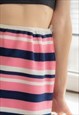 VINTAGE 80'S MULTICOLOUR RIBBED STRIPED MINI STRETCHY SKIRT
