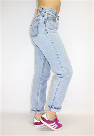 VINTAGE 80'S HIGH WAIST PREMIUM STONEWASH TAPERED JEANS