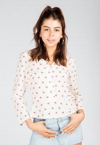 CHERRY PRINT BLOUSE