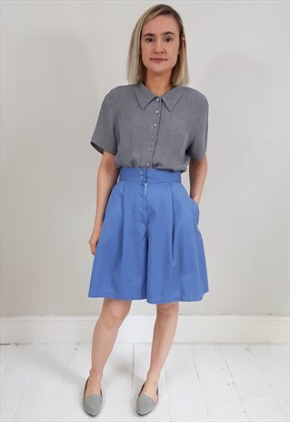 VINTAGE 90'S POWDER BLUE CULOTTES SKORT SHORTS