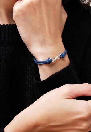 NAVY BLUE INFINITY CORD BRACELET