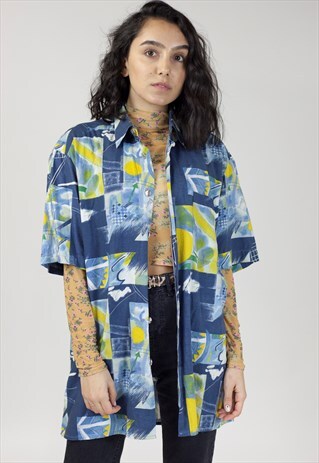 VINTAGE 90S ABSTRACT PATTERNED SHIRT