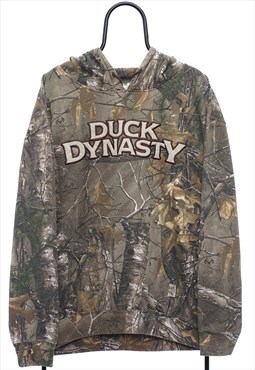 Vintage Duck Dynasty Camouflage Green Hoodie Womens