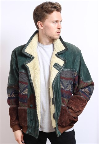 VINTAGE AZTEC FLEECE LINED JACKET