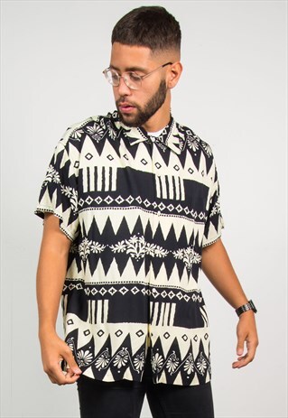 90'S MONOCHROME PATTERNED SHIRT