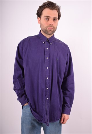 RALPH LAUREN MENS VINTAGE SHIRT XL PURPLE 90S
