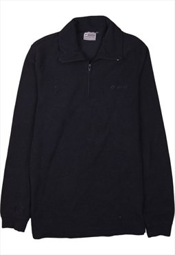 Vintage 90's LOTTO Sweatshirt Quater Zip Black Medium