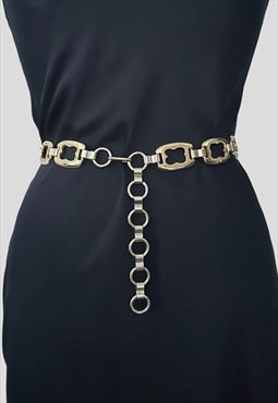 70's Vintage Gold Metal Chain Link Ladies Belt