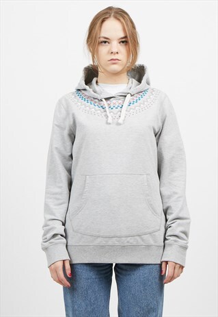 VINTAGE GREY HELLY HANSEN PULLOVER HOODIE SWEATSHIRT