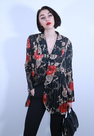 SHEER ROSE PRINT BLOUSE