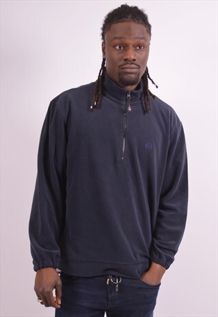 SERGIO TACCHINI MENS VINTAGE FLEECE JUMPER MEDIUM NAVY BLUE