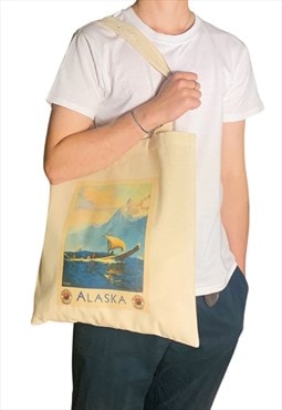 Alaska Vintage Travel Poster Tote Bag
