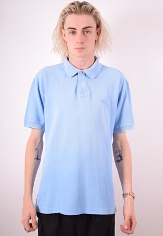 FILA MENS VINTAGE POLO SHIRT LARGE BLUE 90S