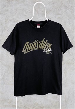 Vintage Quiksilver Black T-Shirt Graphic Small