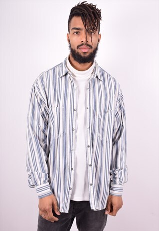 LEVI'S MENS VINTAGE SHIRT XL WHITE STRIPES 90'S