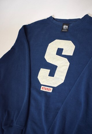 VINTAGE 90S STUSSY BLUE 'S' SWEATSHIRT