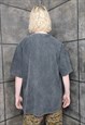 GOTHIC T-SHIRT PREMIUM VINTAGE WASH PUNK GRUNGE TEE IN GREY