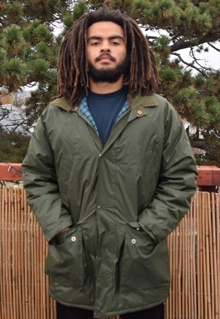 VINTAGE KHAKI WINTER COAT FLEECED