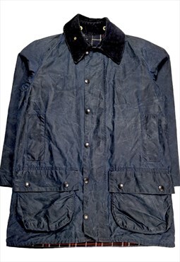 80's Barbour Beaufort Wax Cotton Jacket Made In UK Size C36/