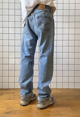 Vintage LEVIS 501 Jeans Baggy Denim Pants 90s Washed Blue