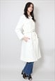 70's Cream Mac Trenchcoat Ladies Long Sleeve Coat 