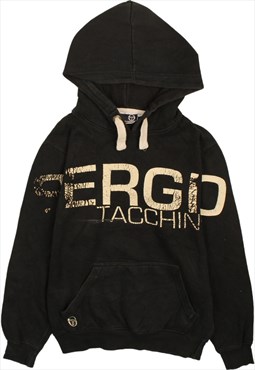 Vintage 90's Sergio Tacchini Hoodie Spellout Pullover Black