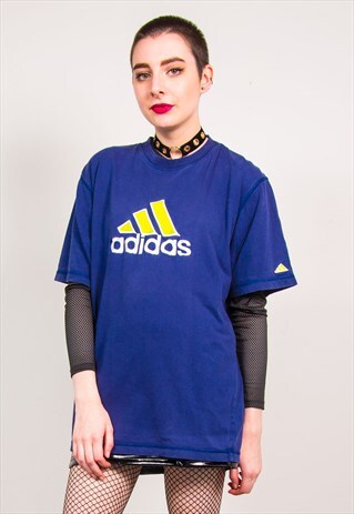 ADIDAS VINTAGE 90'S NAVY BLUE T-SHIRT