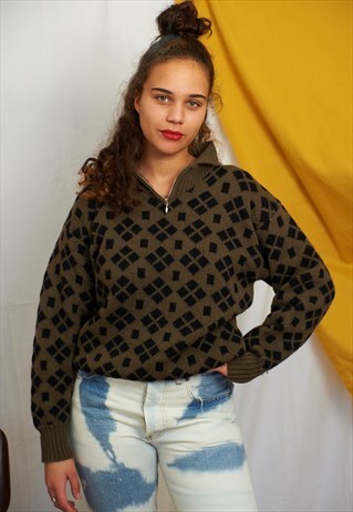 VINTAGE GAP JUMPER WITH 1/4 ZIP