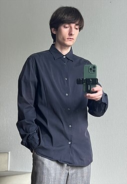 Vintage PRADA Shirt Red Tab Button Up Long Sleeve 