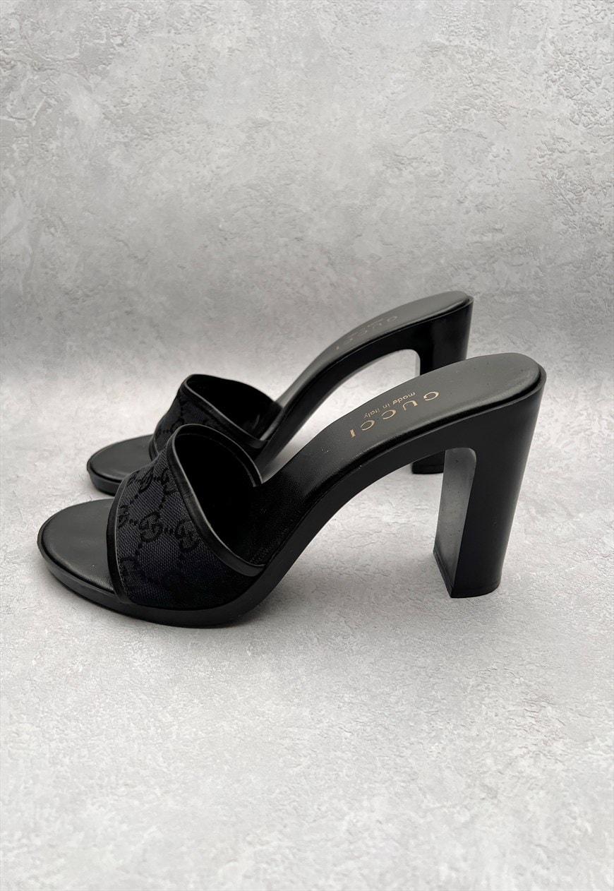 Black gucci hot sale sandal heels