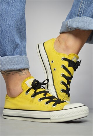 VINTAGE 90S CONVERSE YELLOW OX SHOES TRAINERS RETRO PREPPY