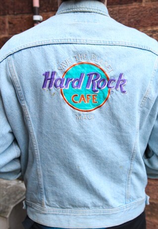 VINTAGE HARD ROCK CAFE DENIM JACKET WITH BADGE