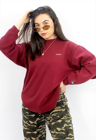 90'S RETRO BURGUNDY OVERSIZED SWEATSHIRT