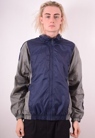 NIKE MENS VINTAGE TRACKSUIT TOP JACKET LARGE BLUE 90S