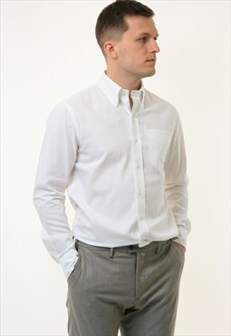 Ralph Lauren Classic Mens White Buttons Oxford Shirt 